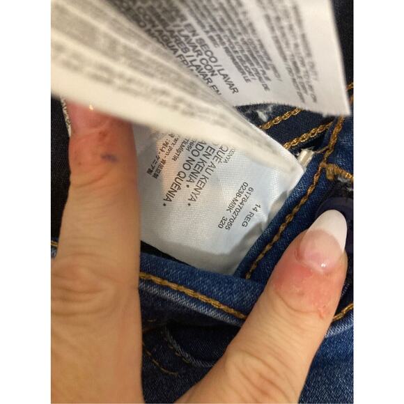 Denim Levi Strauss and Co. Youth Adjustable Magic Belt Girls Sz 14 Skinny Jeans - Picture 4 of 5